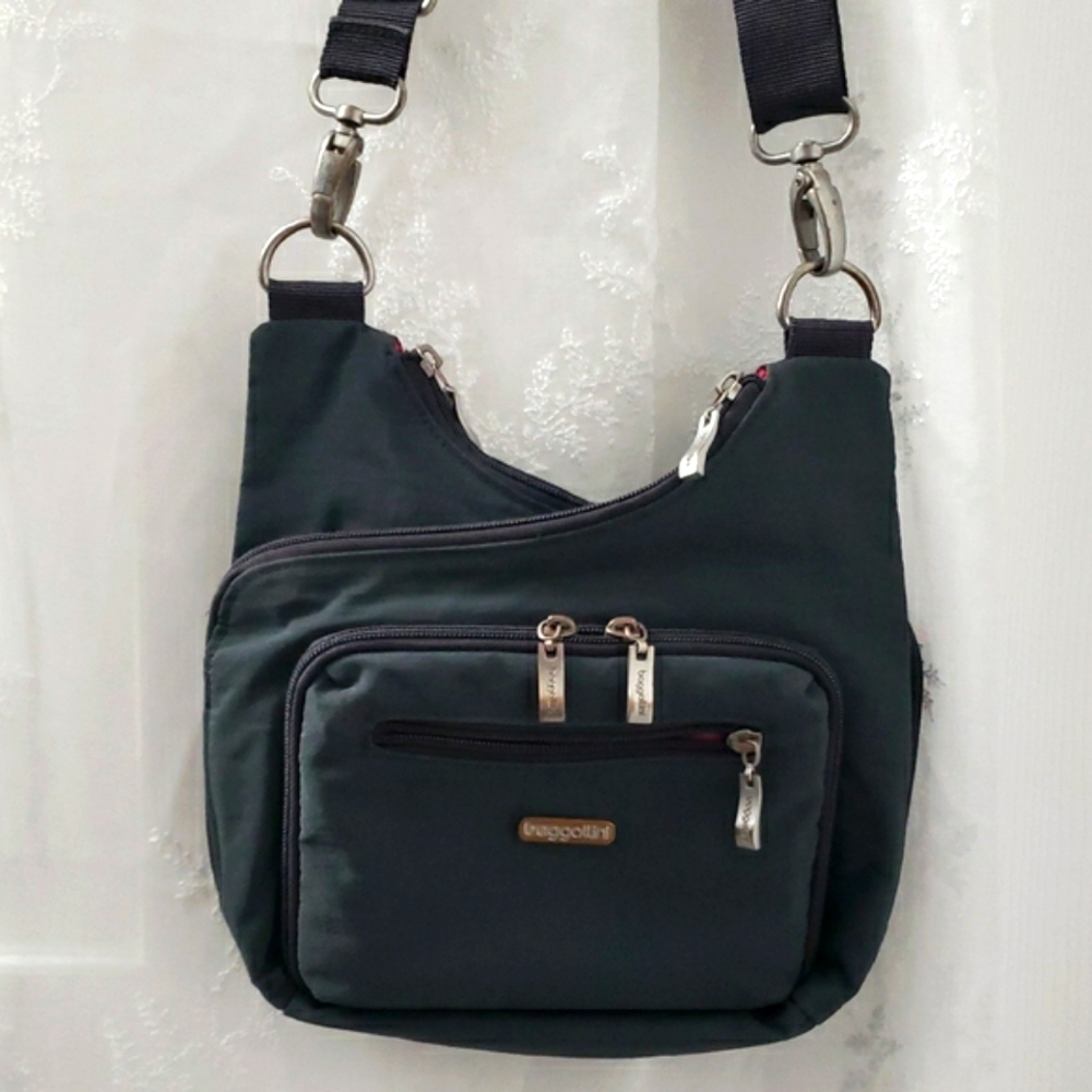 Baggallini Charcoal Crisscross Crossbody Bag
